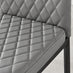 6x Milan Grey Hatched Faux Leather Dining Chairs Black Legs