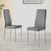 4x Milan Grey Hatched Faux Leather Dining Chairs Silver Legs