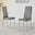 6x Milan Grey Hatched Faux Leather Dining Chairs Silver Legs
