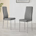 6x Milan Grey Hatched Faux Leather Dining Chairs Silver Legs