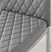 6x Milan Grey Hatched Faux Leather Dining Chairs Silver Legs