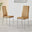 4x Milan Mustard Yellow Hatched Faux Leather Dining Chairs Silver Legs
