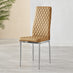 4x Milan Mustard Yellow Hatched Faux Leather Dining Chairs Silver Legs