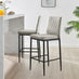 2x Milan Cappuccino Beige Velvet Counter Stools Black Legs
