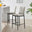 2x Milan Cappuccino Beige Velvet Counter Stools Black Legs