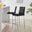 2x Milan Black Velvet Counter Stools Silver Legs