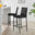 2x Milan Black Velvet Counter Stools Black Legs
