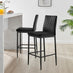 2x Milan Black Velvet Counter Stools Black Legs