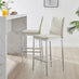 2x Milan Cream Velvet Counter Stools Silver Legs