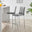 2x Milan Grey Velvet Counter Stools Silver Legs