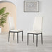 4x Milan White Hatched Faux Leather Dining Chairs Black Legs