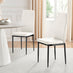 4x Milan White Hatched Faux Leather Dining Chairs Black Legs