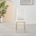 4x Milan White Hatched Faux Leather Dining Chairs Gold Legs