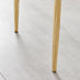 4x Milan White Hatched Faux Leather Dining Chairs Gold Legs