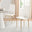 4x Milan White Hatched Faux Leather Dining Chairs Gold Legs