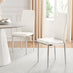 6x Milan White Hatched Faux Leather Dining Chairs Silver Legs