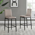 2x Milan Cappuccino Beige Faux Leather Counter Stools Black Legs