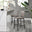 2x Milan Cappuccino Beige Faux Leather Counter Stools Black Legs