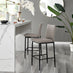 2x Milan Cappuccino Beige Faux Leather Counter Stools Black Legs