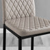 2x Milan Cappuccino Beige Faux Leather Counter Stools Black Legs