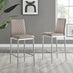 2x Milan Cappuccino Beige Faux Leather Counter Stools Silver Legs