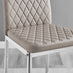 2x Milan Cappuccino Beige Faux Leather Counter Stools Silver Legs