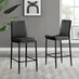 2x Milan Black Faux Leather Counter Stools Black Legs