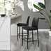 2x Milan Black Faux Leather Counter Stools Black Legs