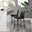 2x Milan Black Faux Leather Counter Stools Black Legs