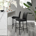 2x Milan Black Faux Leather Counter Stools Black Legs