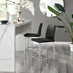 2x Milan Black Faux Leather Counter Stools Silver Legs