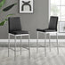 2x Milan Black Faux Leather Counter Stools Silver Legs