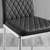2x Milan Black Faux Leather Counter Stools Silver Legs
