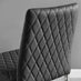2x Milan Black Faux Leather Counter Stools Silver Legs