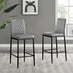 2x Milan Grey Faux Leather Counter Stools Black Legs
