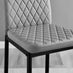 2x Milan Grey Faux Leather Counter Stools Black Legs