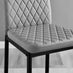 2x Milan Grey Faux Leather Counter Stools Black Legs