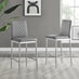 2x Milan Grey Faux Leather Counter Stools Silver Legs