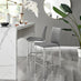 2x Milan Grey Faux Leather Counter Stools Silver Legs