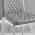 2x Milan Grey Faux Leather Counter Stools Silver Legs