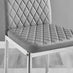 2x Milan Grey Faux Leather Counter Stools Silver Legs