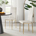 4x Milan Cream Hatched Velvet Dining Chairs Gold Legs