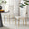 4x Milan Cream Hatched Velvet Dining Chairs Gold Legs