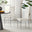 4x Milan Cream Hatched Velvet Dining Chairs Silver Legs
