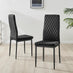 6x Milan Black Hatched Velvet Dining Chairs Black Legs