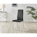 4x Milan Black Hatched Velvet Dining Chairs Silver Legs
