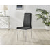 4x Milan Black Hatched Velvet Dining Chairs Silver Legs