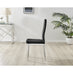 4x Milan Black Hatched Velvet Dining Chairs Silver Legs