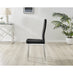 4x Milan Black Hatched Velvet Dining Chairs Silver Legs