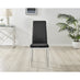 4x Milan Black Hatched Velvet Dining Chairs Silver Legs
